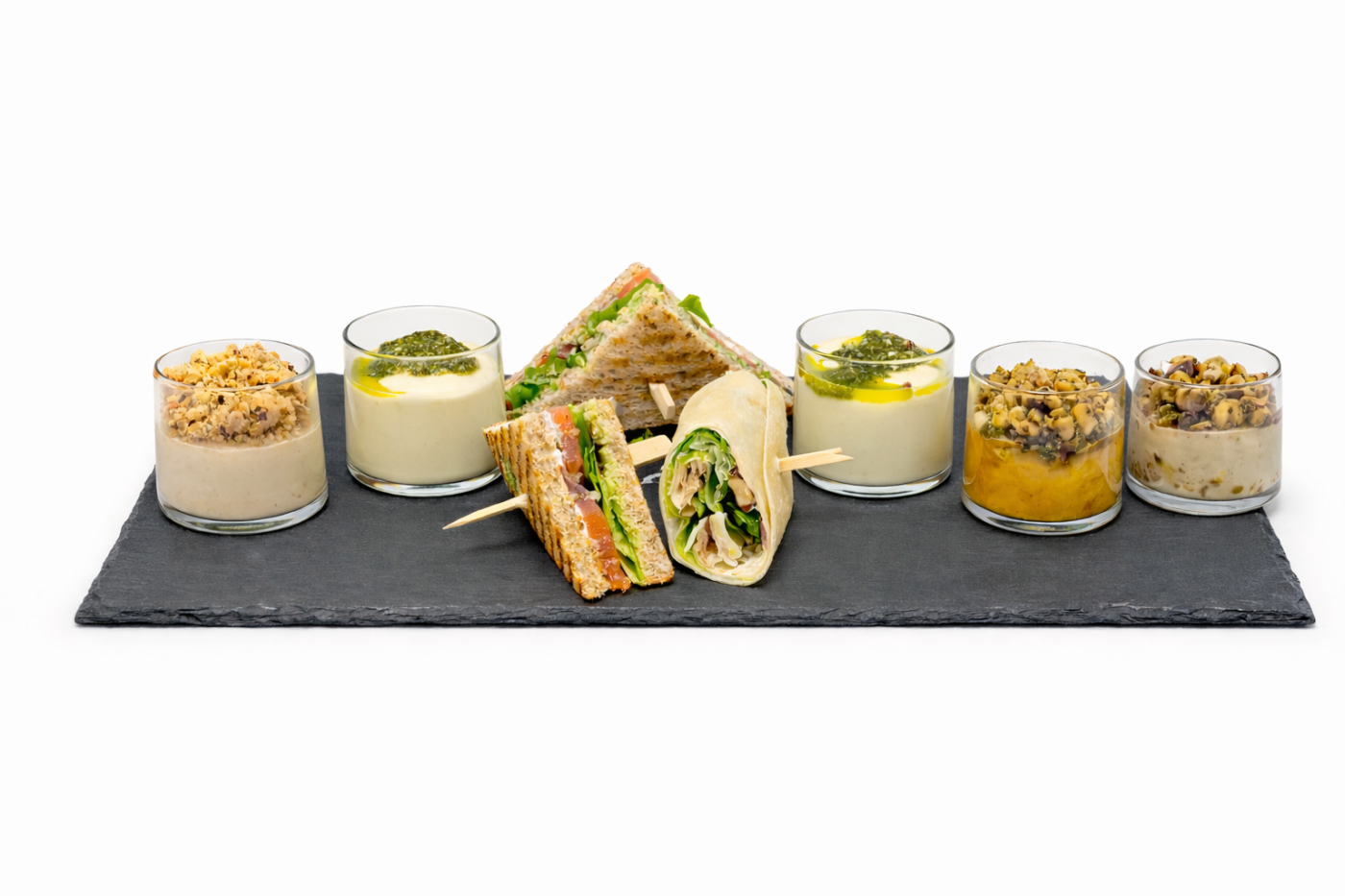 Ensemble de verrines et crudités