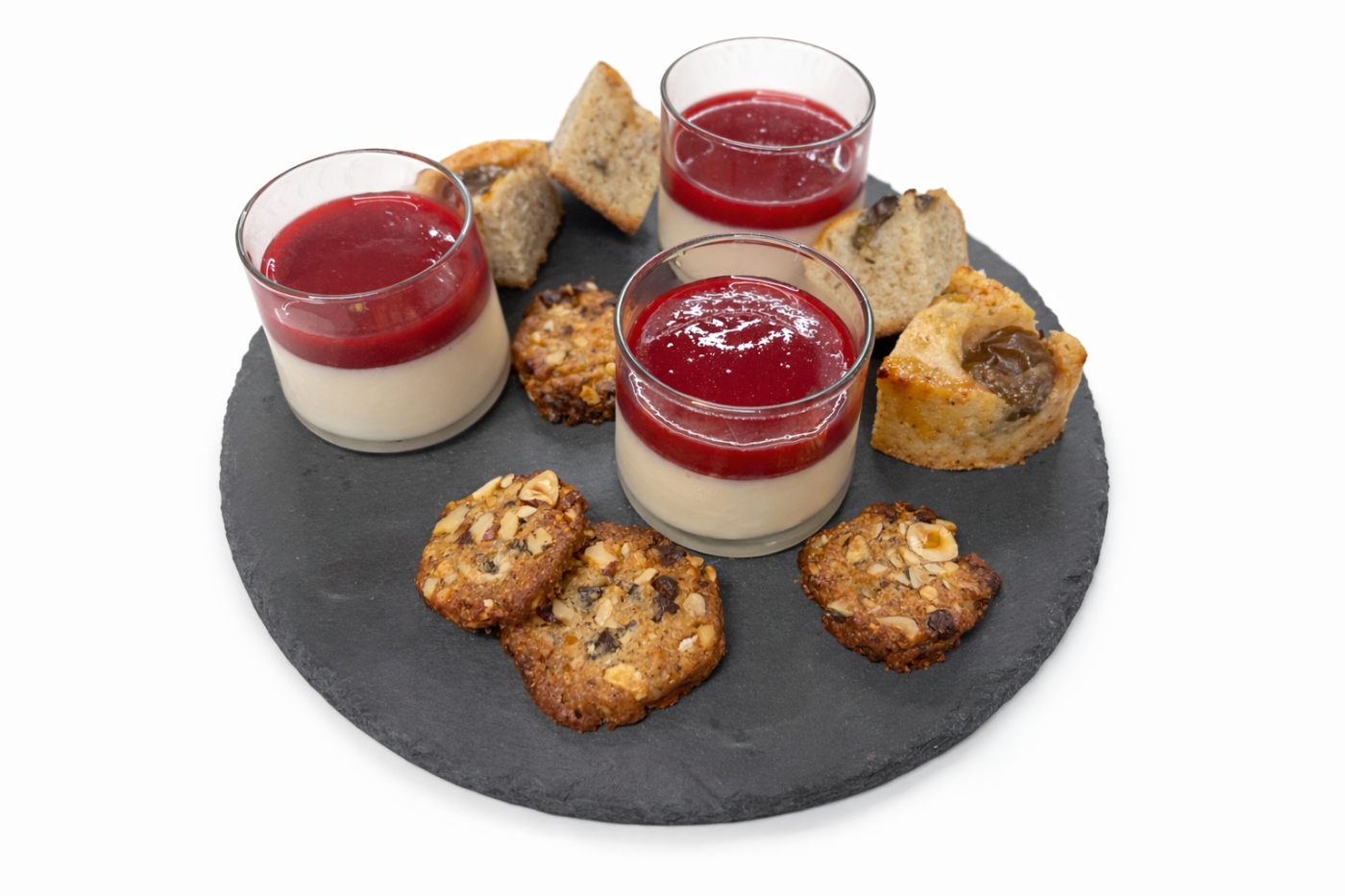Pana cotta et cookies maisons
